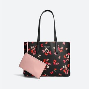 Kate Spade All Day Butterfly Large Tote and Earbuds Case